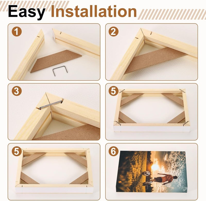 uxcell 12 x 18 Inches Canvas Stretcher Bars, Wood Canvas Frame Kit Canvas Stretcher Frames DIY Stretcher Bars for Oil Paintings Prints Posters Home Decor - Image 4